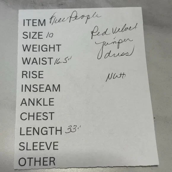 Free People Canyonland Jumper Dress Size 10 Red Velvet Corduroy Button Front NEW - Picture 11 of 11